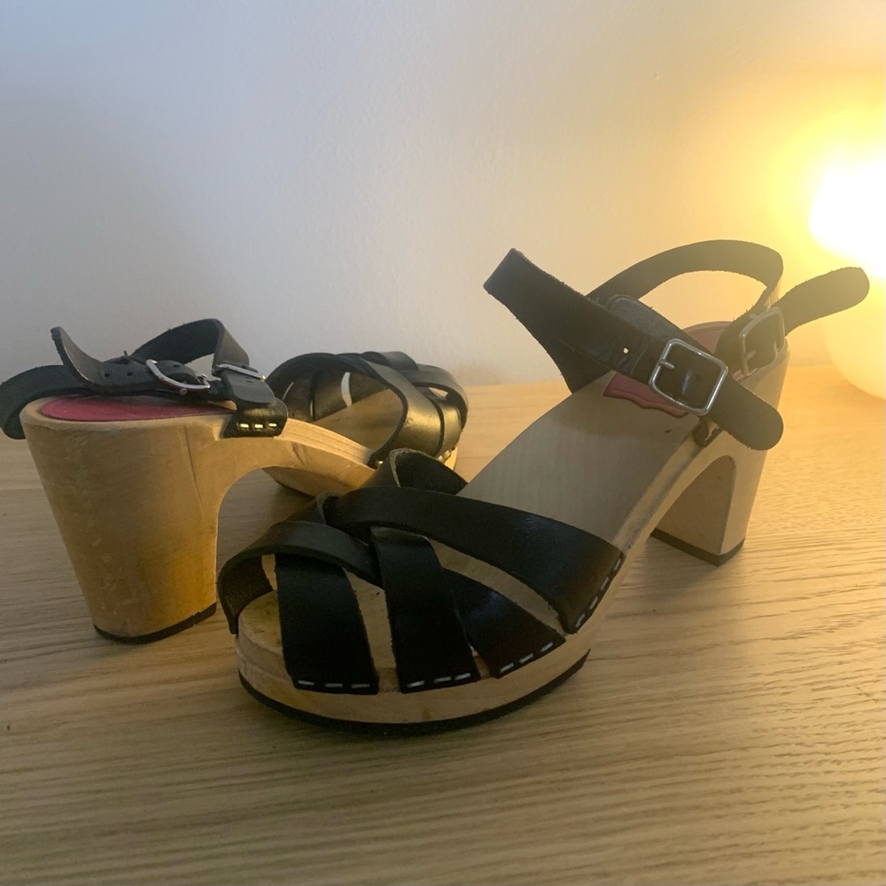 Swedish Hasbeens Sandals - Black - Size 7